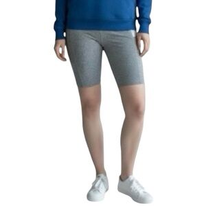Baleaf Sports Heather Gray Cotton Blend Active Biker Shorts with pockets NWT L